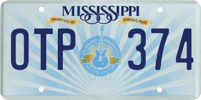 MS license plate OTP374