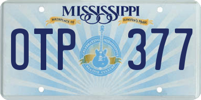 MS license plate OTP377