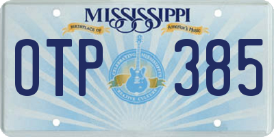 MS license plate OTP385