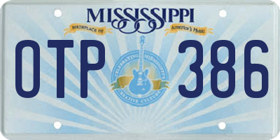 MS license plate OTP386