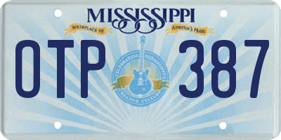 MS license plate OTP387