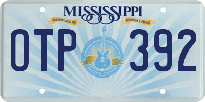 MS license plate OTP392