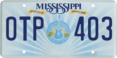 MS license plate OTP403
