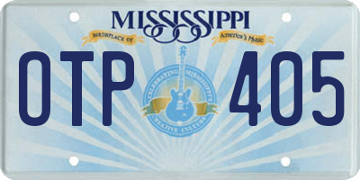 MS license plate OTP405