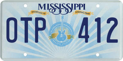 MS license plate OTP412
