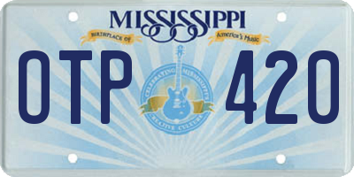 MS license plate OTP420