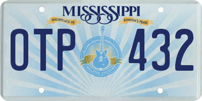 MS license plate OTP432