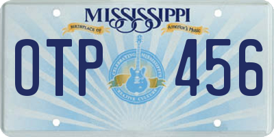 MS license plate OTP456