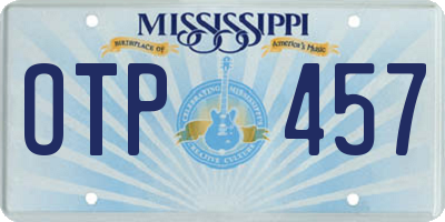 MS license plate OTP457