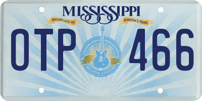 MS license plate OTP466