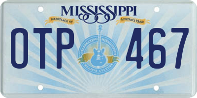 MS license plate OTP467