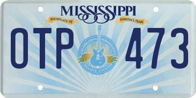 MS license plate OTP473