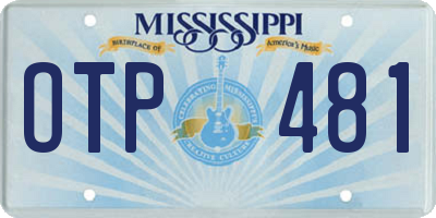 MS license plate OTP481