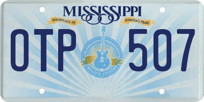 MS license plate OTP507