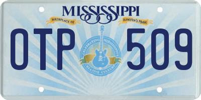 MS license plate OTP509