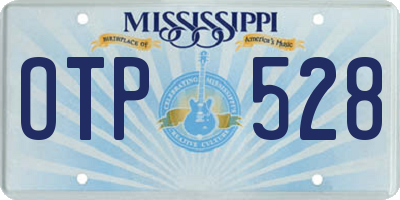 MS license plate OTP528