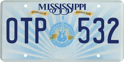 MS license plate OTP532