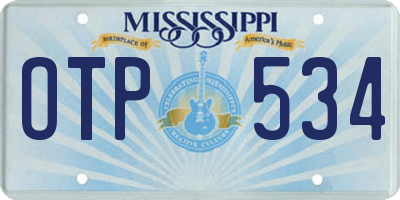 MS license plate OTP534
