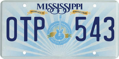 MS license plate OTP543