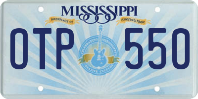 MS license plate OTP550