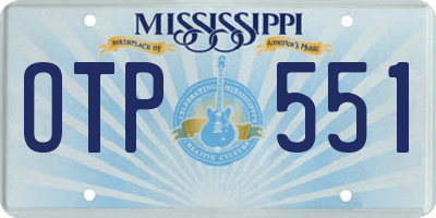 MS license plate OTP551