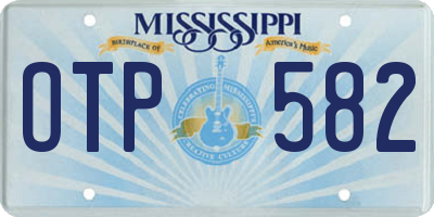 MS license plate OTP582
