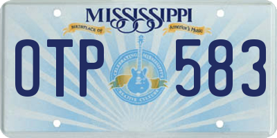 MS license plate OTP583