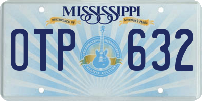 MS license plate OTP632