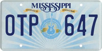 MS license plate OTP647
