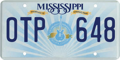 MS license plate OTP648