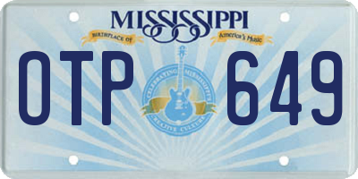 MS license plate OTP649