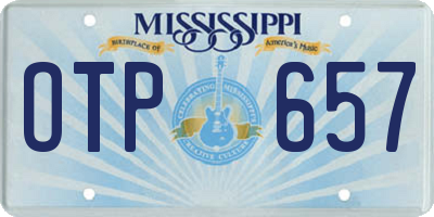 MS license plate OTP657