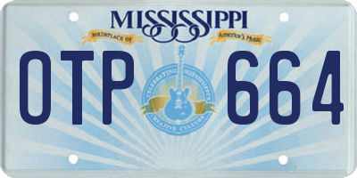 MS license plate OTP664