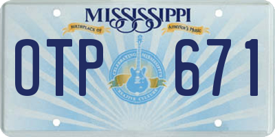 MS license plate OTP671
