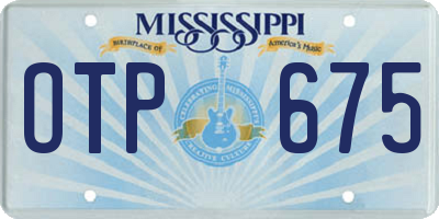 MS license plate OTP675