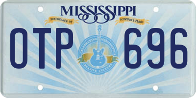 MS license plate OTP696