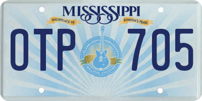 MS license plate OTP705