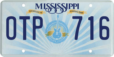 MS license plate OTP716