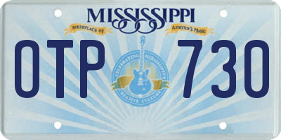 MS license plate OTP730