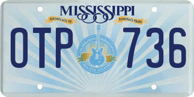 MS license plate OTP736
