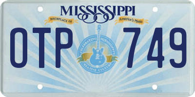 MS license plate OTP749