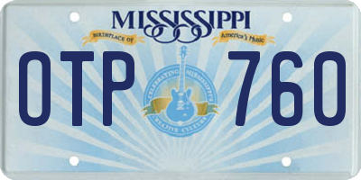 MS license plate OTP760