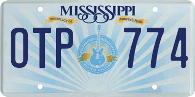 MS license plate OTP774