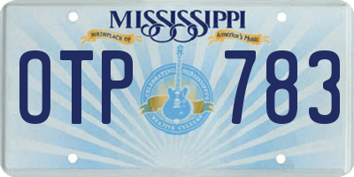 MS license plate OTP783