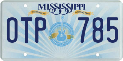 MS license plate OTP785