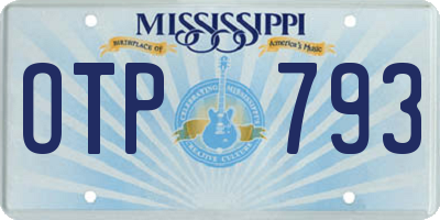 MS license plate OTP793