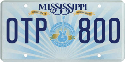 MS license plate OTP800