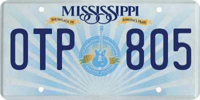 MS license plate OTP805