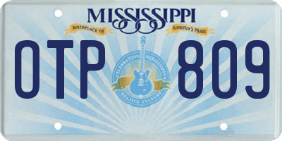 MS license plate OTP809