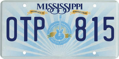 MS license plate OTP815